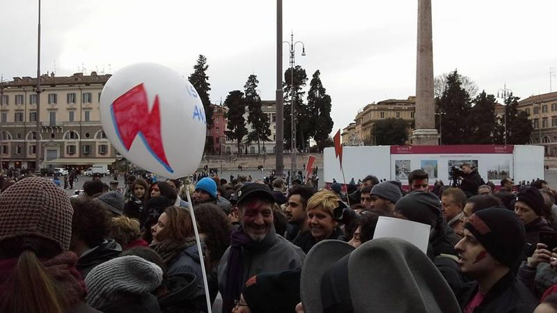 FlashMob in Piazza del Popolo a Roma il 16 gennaio