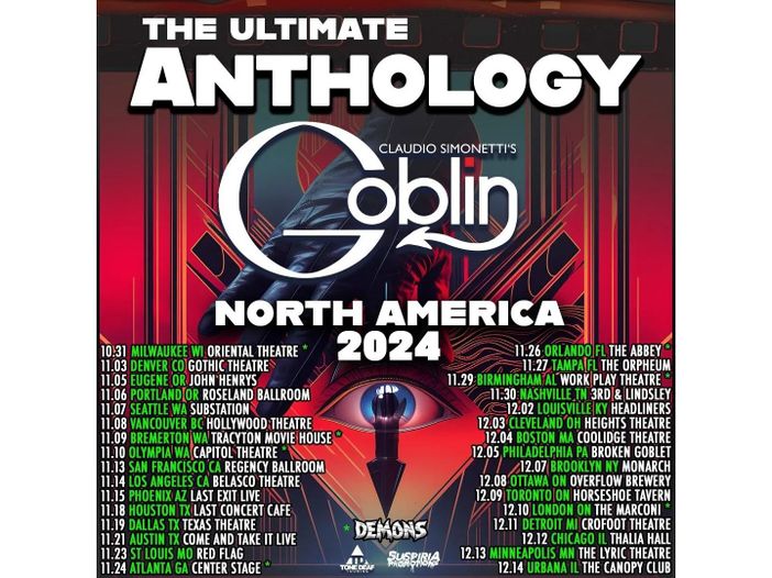 Goblin: al via ad Halloween il tour in Nord America di 32 date