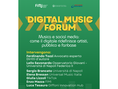 FIMI, il 21 ottobre a Napoli il Digital Music Forum 2025