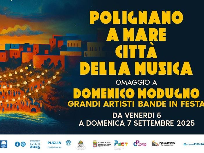Polignano a Mare omaggia Domenico Modugno dal 5 al 7 settembre Polignano a Mare omaggia Domenico Modugno dal 5 al 7 settembre