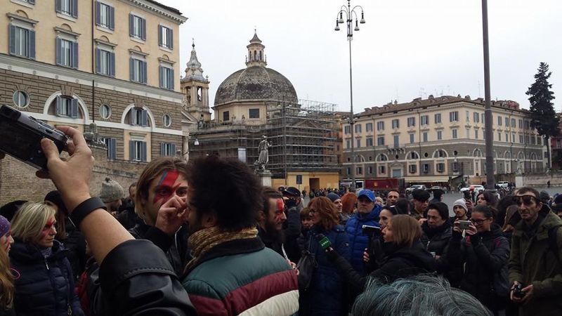 FlashMob in Piazza del Popolo a Roma il 16 gennaio