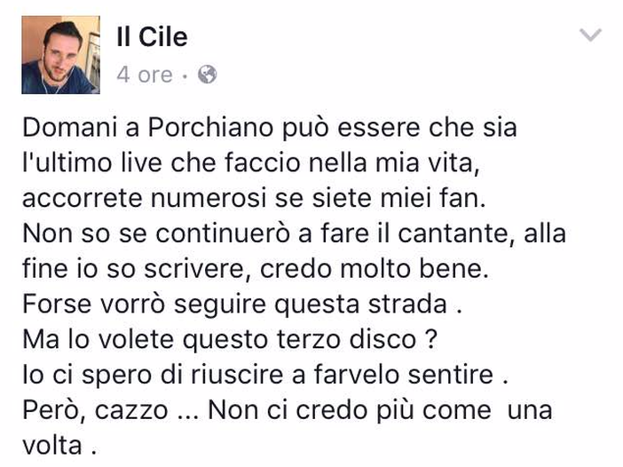 Il Cile, il nuovo album è 'In Cile veritas'. Fuori il 2 settembre Il Cile, il nuovo album è 'In Cile veritas'. Fuori il 2 settembre